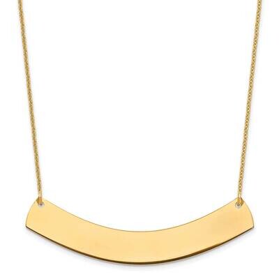 Polished Curved Blank Bar Necklace 14k Gold Large XNA1210Y, MPN: XNA1210Y,
