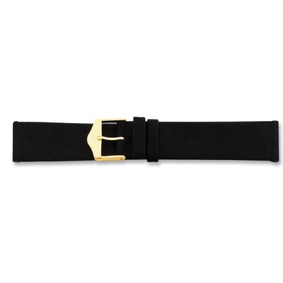 20mm Black Suede Leather Watch Band 7.5 Inch Silver-tone Buckle BAW120-20, MPN: BAW120-20, 88677414…