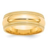 8mm Double Milgrain Comfort Fit Band 14k Yellow Gold Engravable DMC080-10, MPN: DMC080-10, 88677447…