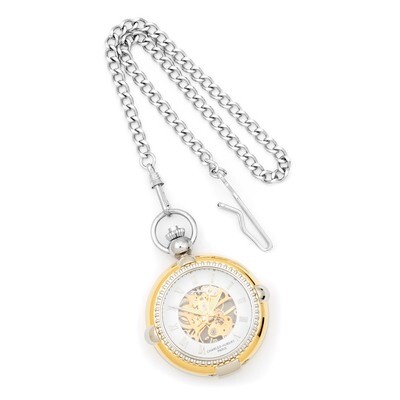 Charles Hubert Gold Finish 2-tone Brass 2-Photo Insert Pocket Watch XWA3336, MPN: XWA3336, 81123301…