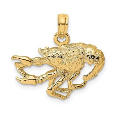 Textured Crawfish Charm 14k Gold 2-D K7456, MPN: K7456, 637218104789