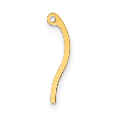 12.7mm Flat Curved Earring Replacement Bar Component 14k Yellow Gold YG2723, MPN: YG2723,