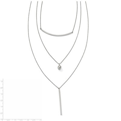 Leslie&#39;s Three Strand with 2 inch extender Necklace Sterling Silver HB-QLF840-16.5, MPN: QLF840-16.…