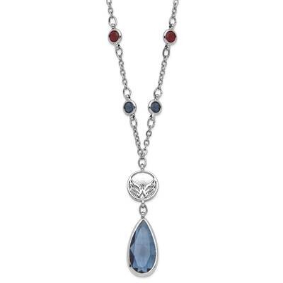 NHL Philadelphia Flyers Silver-tone Crystal Drop with 3 ext Necklace FLY065N-CR