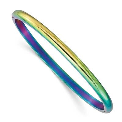 Rainbow Ip-Plated 4mm Hinged Bangle Stainless Steel Polished SRB2932, MPN: SRB2932, 191101865992