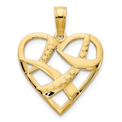 Fancy Heart Charm 14k Gold D5106, MPN: D5106,