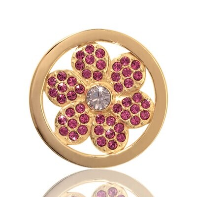 Nikki Lissoni Pink Flower Gold Plated 23mm Coin C1074GS, MPN: C1074GS, 8718627461983