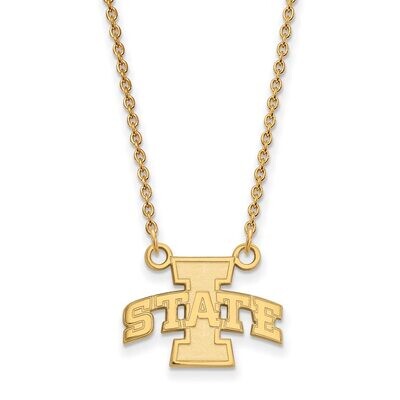 Iowa State University Small Pendant with Chain Necklace 14k Yellow Gold 4Y006IAS-18, MPN: 4Y006IAS-…