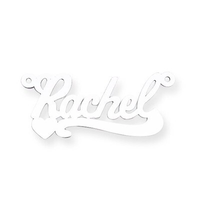0.013 Gauge Polished Nameplate Pendant 14k White Gold XNA139W, MPN: XNA139W, 883957970707