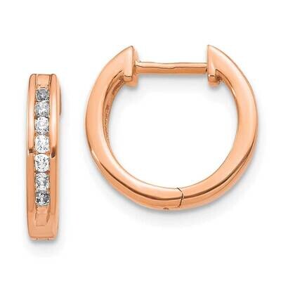 Diamond Hinged Hoop Earrings 14k Rose Gold EM5352-025-RA, MPN: EM5352-025-RA, 191101333583