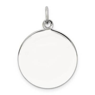 Engraveable Round Polished Front/Satin Back Disc Charm Sterling Silver QM372, MPN: QM372, 883957585…