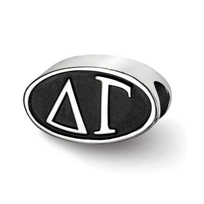 12.25Mm Delta Gama Oval Letters Bead Sterling Silver DG002BD-SS, MPN: DG002BD-SS, 634401948151