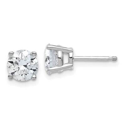 2ct. 6.5mm Round D E F Pure Light Moissanite Earrings 14k White Gold WG324-10MP, MPN: WG324-10MP, 1…