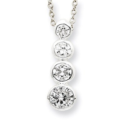 18 Inch Journey Necklace Sterling Silver Diamond QG2638-18, MPN: QG2638-18, 723252525694