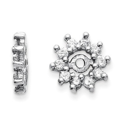 Earring Jacket 14k White Gold AA Quality Diamond XJ3WAA, MPN: XJ3WAA, 883957115634