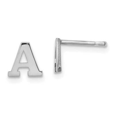 Initial Letter A Post Earrings 14k White Gold Laser Polished XNE46W/A, MPN: XNE46W/A, 883957949086