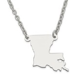 Louisiana State Pendant Necklace with Chain 14k White Gold Engravable XNA706W-LA, MPN: XNA706W-LA, …