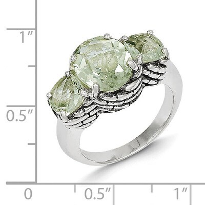 5.15Green Quartz Ring Sterling Silver QTC82, MPN: QTC82, 742323129272