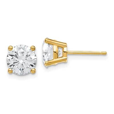 3.5ct. 7.5mm Round D E F Pure Light Moissanite Earrings 14k Gold YG324-11AMP, MPN: YG324-11AMP, 191…
