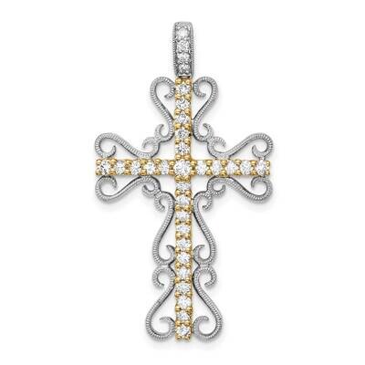 5/8Ct. Diamond Filigree Cross Pendant 14k Two-Tone Gold PM5093-062-WYA, MPN: PM5093-062-WYA, 883957…