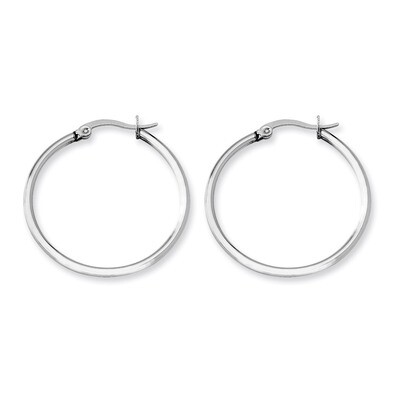 32.50 mm Diameter Hoop Earrings - Stainless Steel SRE115 by Chisel, MPN: SRE115, 883957718347