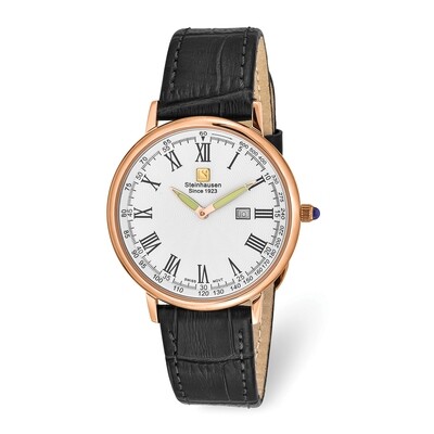 Steinhausen Altdorf Rose IP-plated White Dial Black Strap Watch  XWA5801, MPN: XWA5801, 849689026174