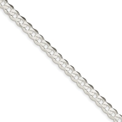 8 Inch Rhodium-plated 7mm Curb Chain Sterling Silver QCB180R-8, MPN: QCB180R-8, 883957970219