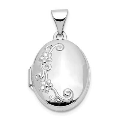 Floral Oval Locket 10k White Gold 10XL205, MPN: 10XL205,