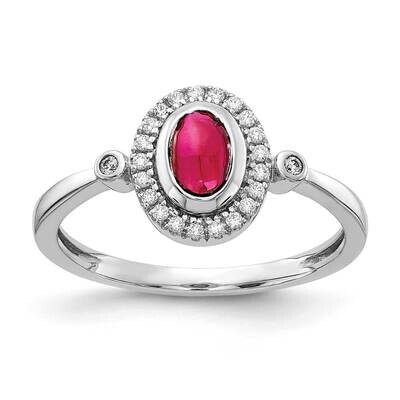 Cabochon Ruby Ring 14k White Gold Diamond RM4036-RU-050-WA, MPN: RM4036-RU-050-WA, 883957311876