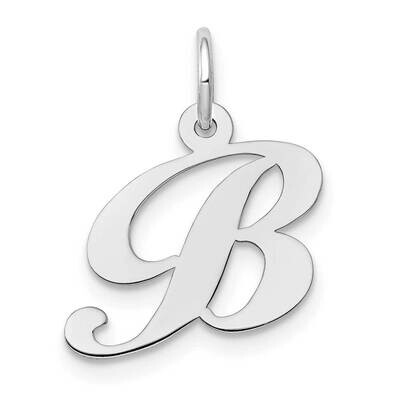 Fancy Script Initial B Charm 10k White Gold Small 10YC651B, MPN: 10YC651B,