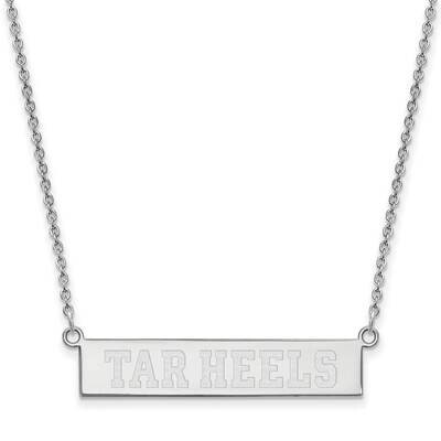 University of North Carolina Small Bar Necklace Sterling Silver Rhodium-plated SS062UNC-18, MPN: SS…
