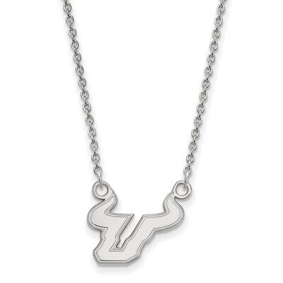 University of South Florida Small Pendant with Chain Necklace 14k White Gold 4W009USFL-18, MPN: 4W0…