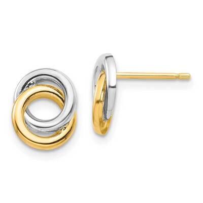 Circles Post Earrings 14k Gold &amp; White Rhodium YE1881, MPN: YE1881, 883957016207