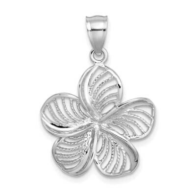 Polished Beaded Plumeria Flower Charm 14k White Gold C4824W, MPN: C4824W, 196904081426
