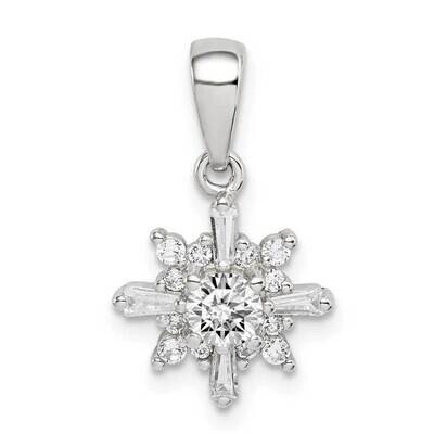 Fancy Pendant Sterling Silver CZ Diamond QC9545, MPN: QC9545, 886774083339