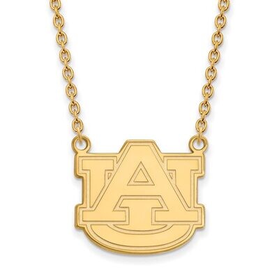 Auburn University Large Pendant with Chain Necklace Gold-plated Silver GP016AU-18, MPN: GP016AU-18,…