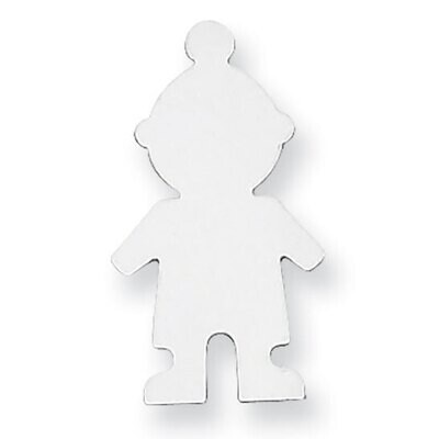 Boy with Eyelet Stamping Sterling Silver Rhodium-plated SS1386, MPN: SS1386,