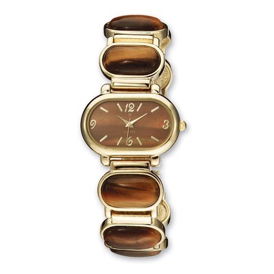 Charles Hubert Gold Finish Tiger&#39;s Eye Brace 33x27mm Watch Ladies XWA3301, MPN: XWA3301, 8112330174…