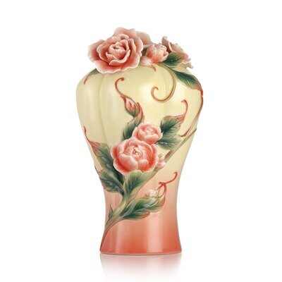 Franz Porcelain The Promise Of Love Pink Rose Vase FZ03225, MPN: FZ03225,