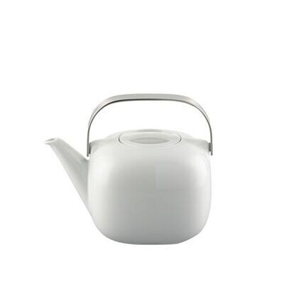 Rosenthal Suomi White Tea Pot 45 ounce, Metal Handle, MPN: 17000-800001-14235, 790955014046