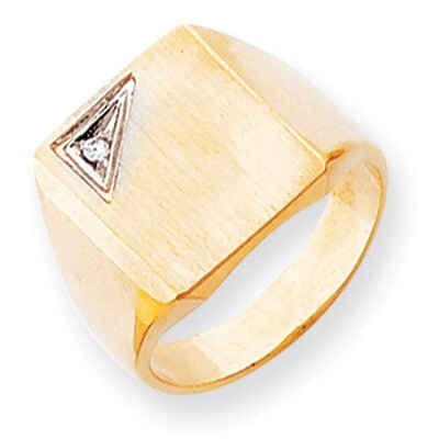 Squared Top Solid Back 15x12.8 Complete Diamond Signet Ring 14k Gold RS458AA, MPN: RS458AA, 8839576…