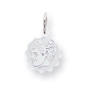 Engravable Boy Disc Charm Sterling Silver QM303/18