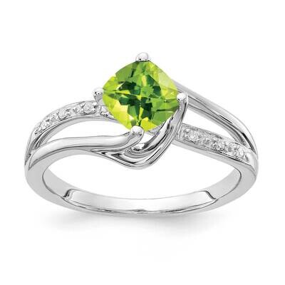 10k Gold White Gold Peridot and Diamond Ring RLS5894/PER-0WAS53