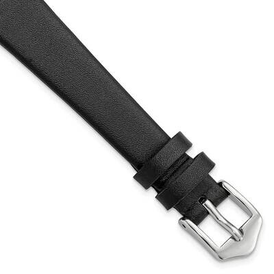 Gold-tone 14mm Black Classic Calfskin Buckle Watch Band Silver-tone BAW332-14, MPN: BAW332-14,