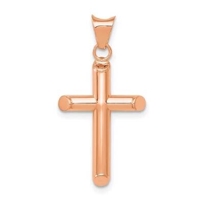 Polished Tube Cross Pendant 14k Rose Gold K6179R, MPN: K6179R,