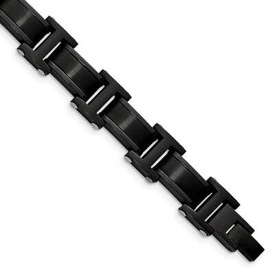 Black Ip-Plated 8.25 Inch Link Bracelet Stainless Steel Brushed and Polished SRB2959-8.25, MPN: SRB…