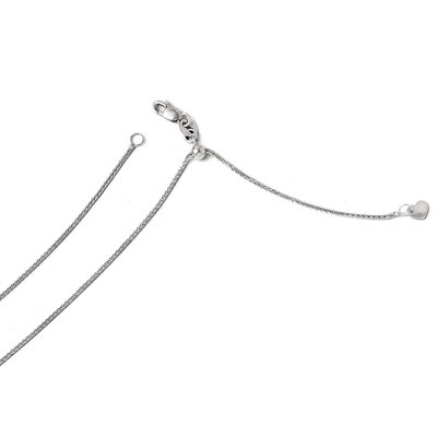 Leslie&#39;s Adjustable 1mm Diamond-cut Wheat Chain 22 Inch - 14k White Gold HB-1229-22, MPN: 1229-22, …