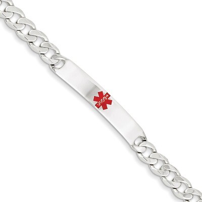 8.5 Inch Medical Curb Link ID Bracelet Sterling Silver Polished XSM163-8.5, MPN: XSM163-8.5, 883957…