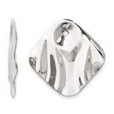 Hammered Square Earring Jackets 14k White Gold Polished H725J, MPN: H725J, 658226127034