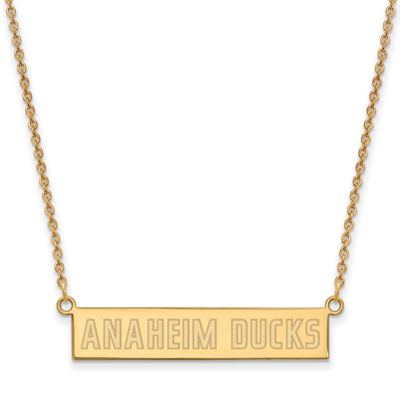 Anaheim Ducks Small Bar Necklace Gold-Plated on Sterling Silver GP032MDU-18, MPN: GP032MDU-18, 1911…